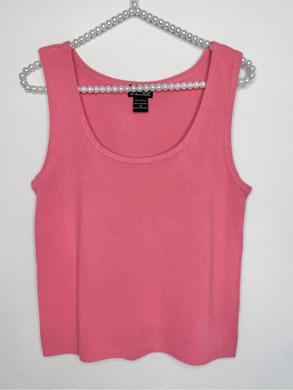 New York & Company Coral Pink Scoop Neck Tank Top